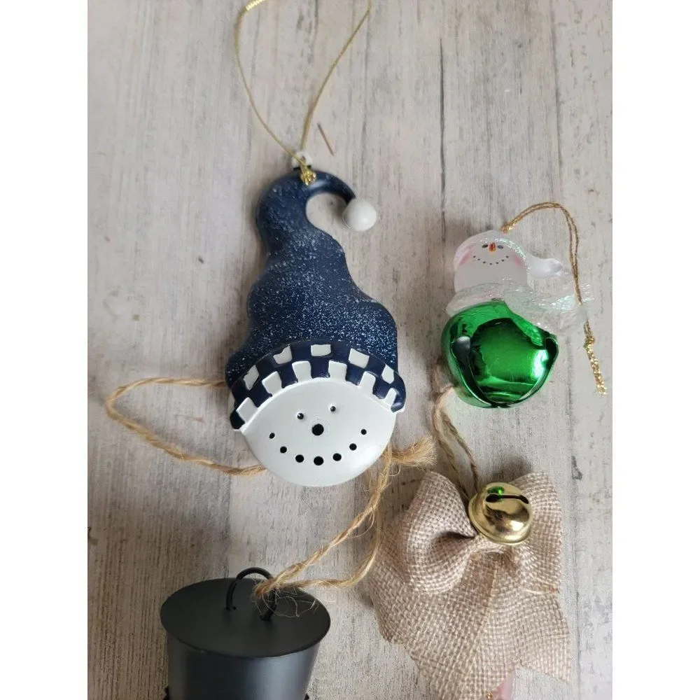 Unique Bell snowman Easter‎ Bunny ornament set